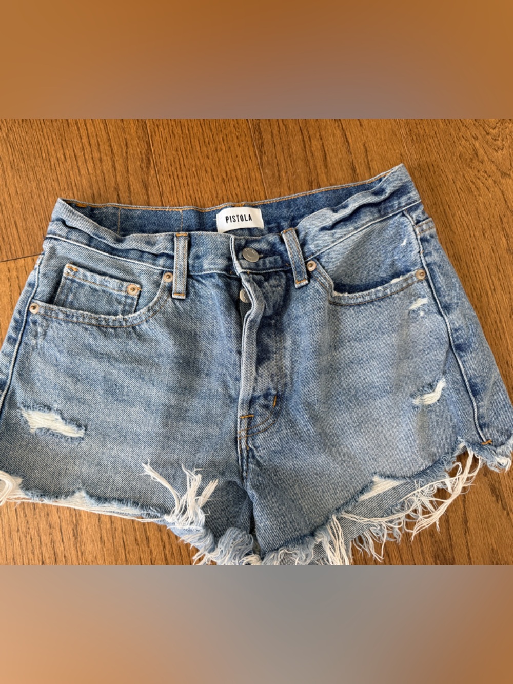 pistola Light Blue Distressed Ankle Jeans